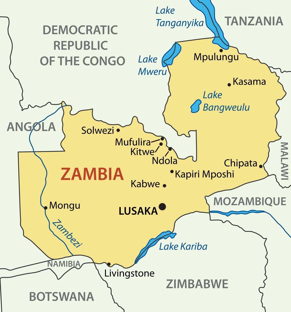 Map of kitwe Zambia