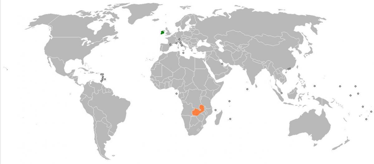 Zambia map in world