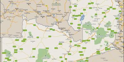 Map of detailed Zambia