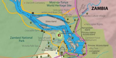 Map of livingstone town Zambia