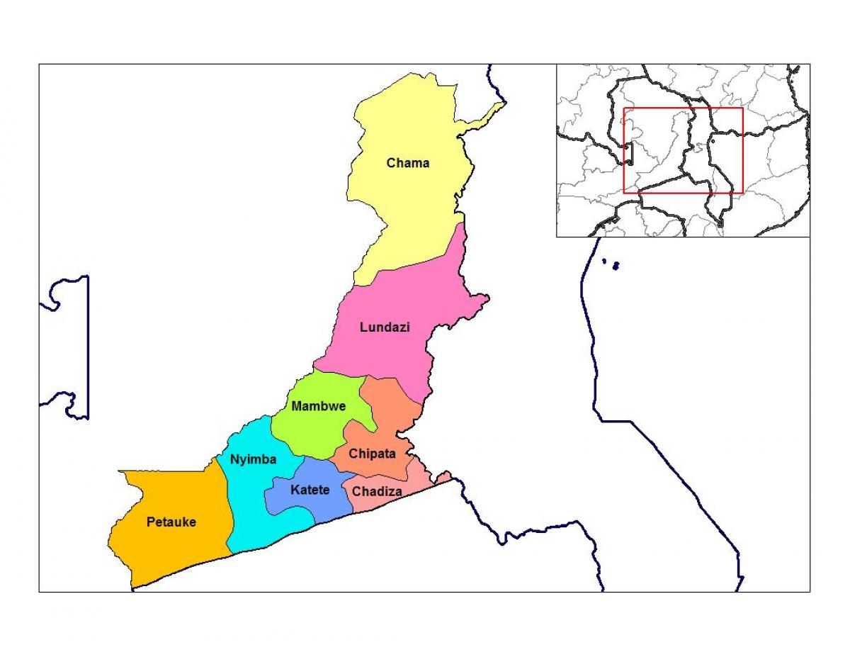 map of eastern province Zambia