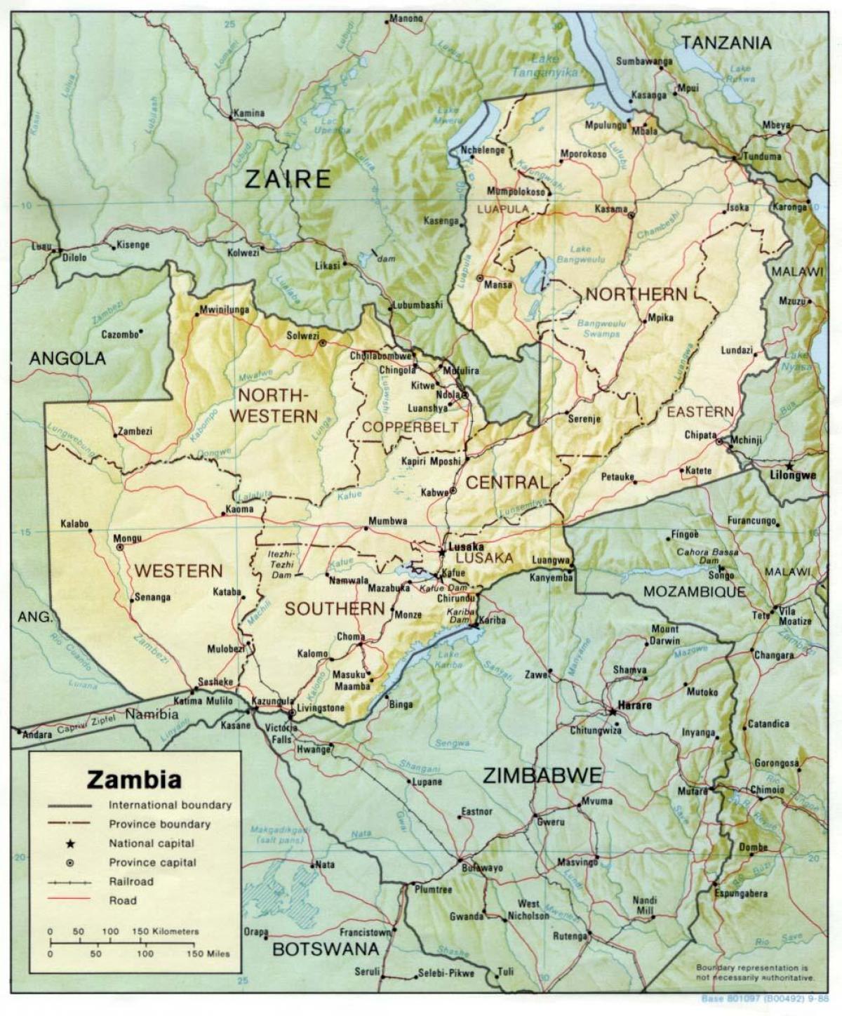 Map of Zambia climate