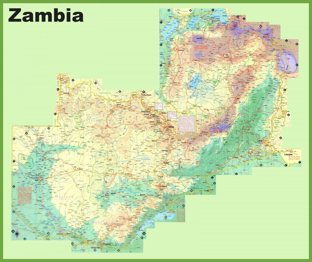Zambia population density map