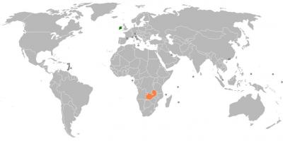 Zambia map in world